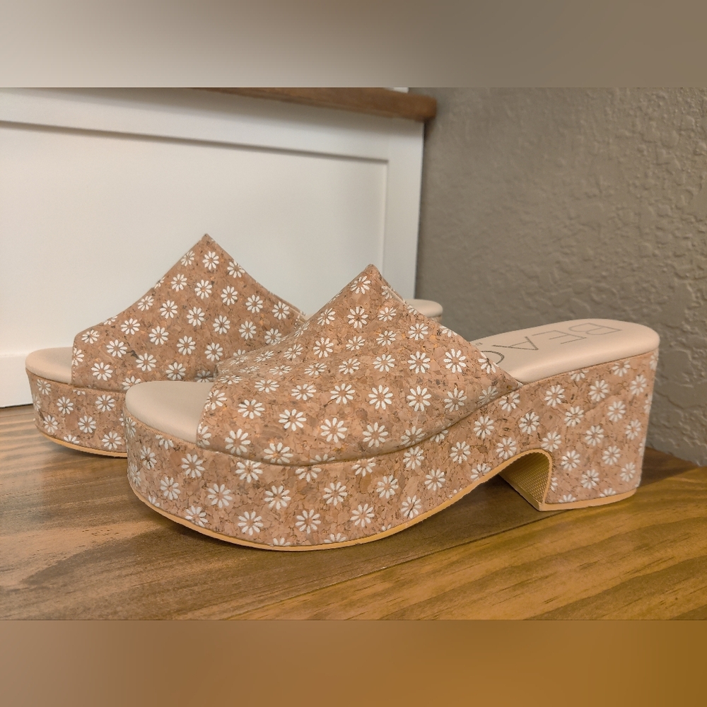 Beach by Matisse Cork Floral Platform Sandals